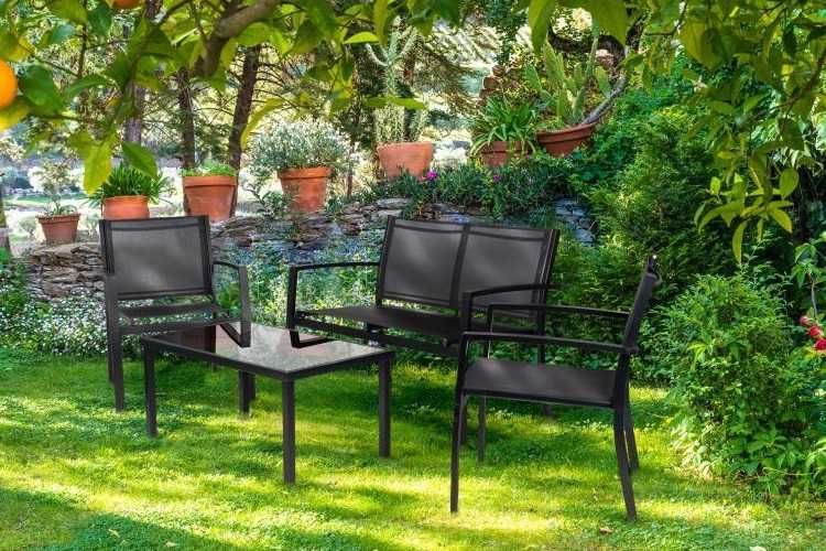 MEBLE OGRODOWE taras balkon zestaw - stół ławka 2xfotele WIELOSEZONOWE