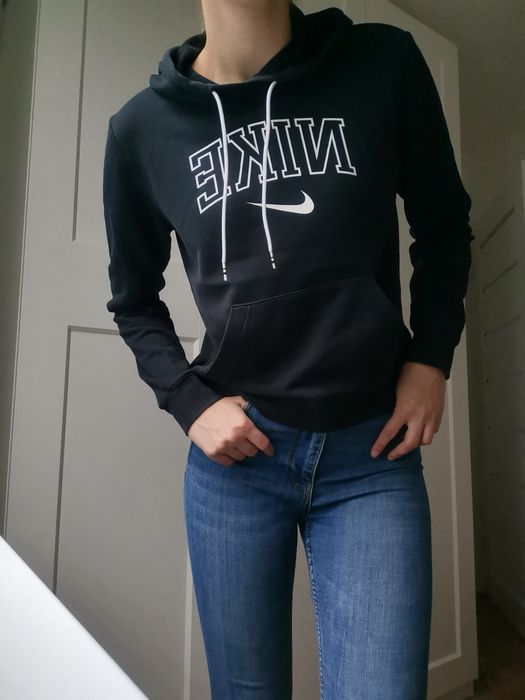 Bluza z kapturem damska Nike oryginalna S 36 z białym napisem 80% Bawe