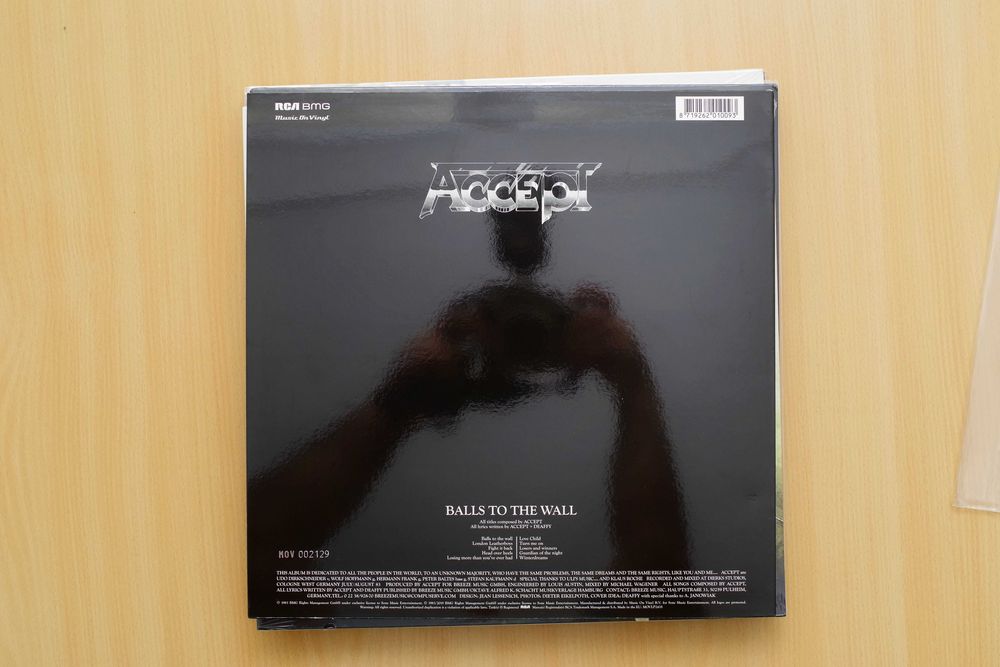 Accept – Balls To The Wall. Płyta winylowa. Nowa