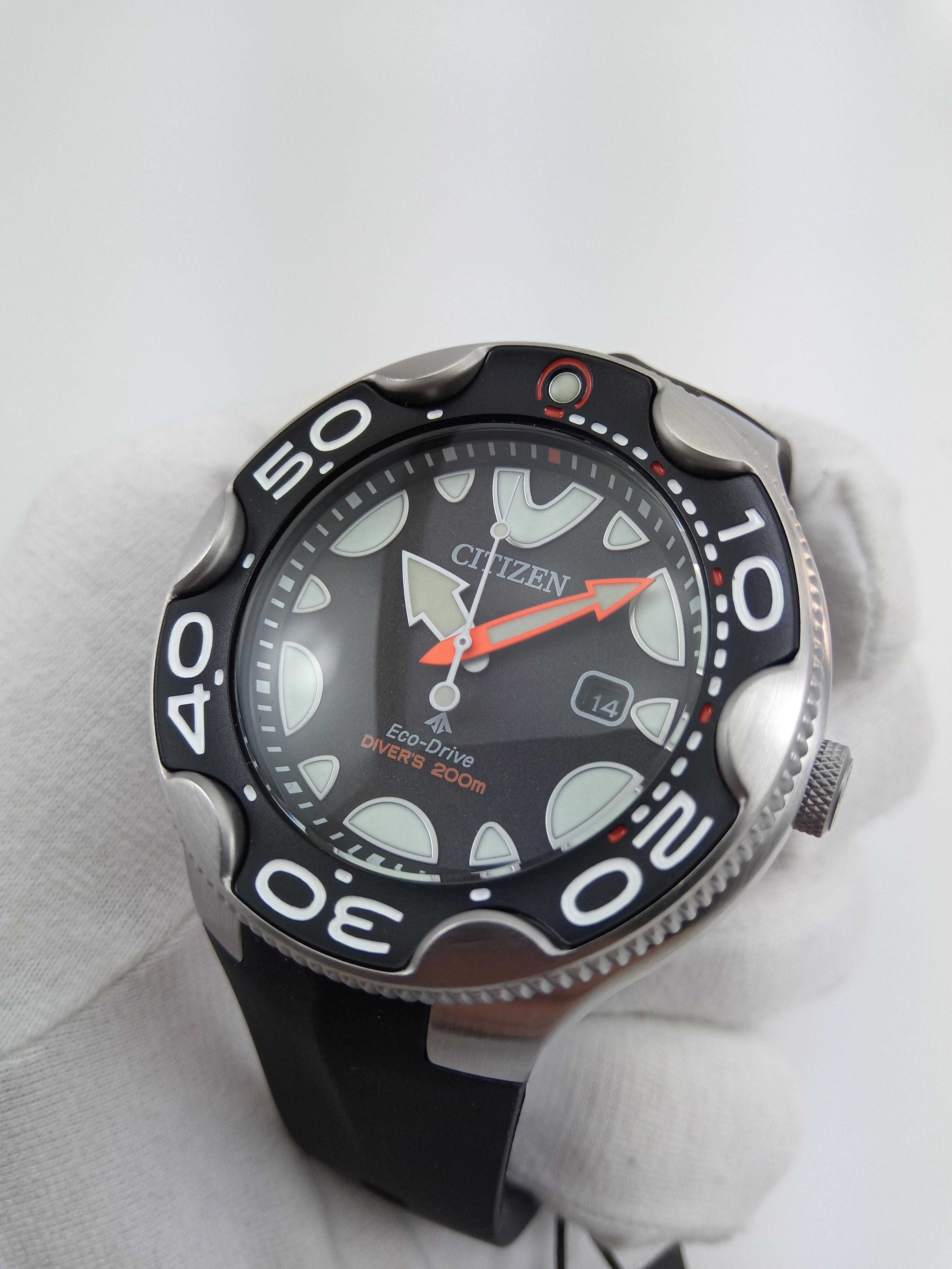 Японские дайверы 200м Citizen Eco-Drive BN0230-04E часы спецсерия Orca