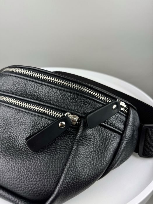 Шкіряна чоловіча сумка бананка, кожаная бананка мужская сумка барсетка