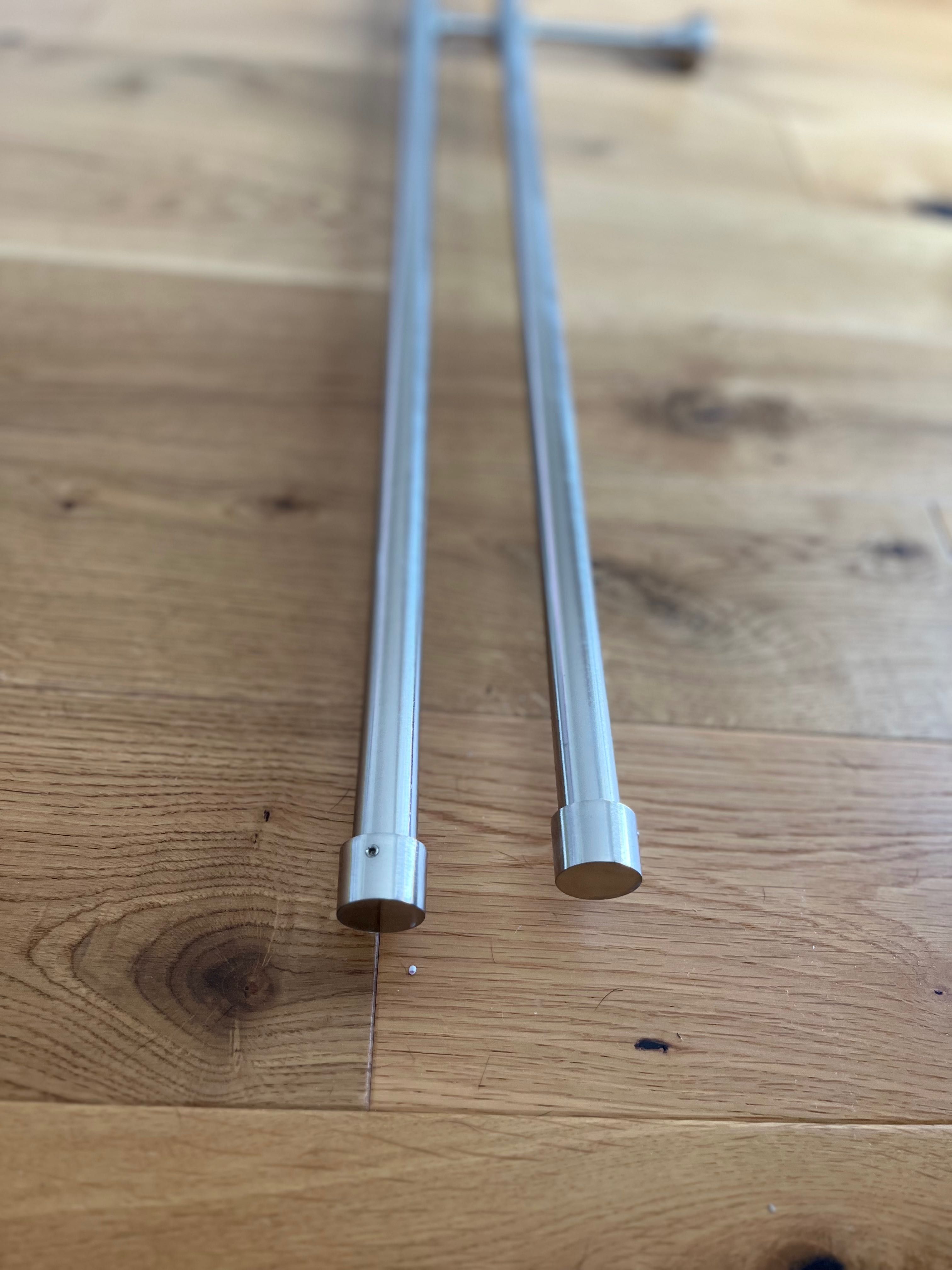 Karnisz metalowy, podwójny srebrny 220 cm
