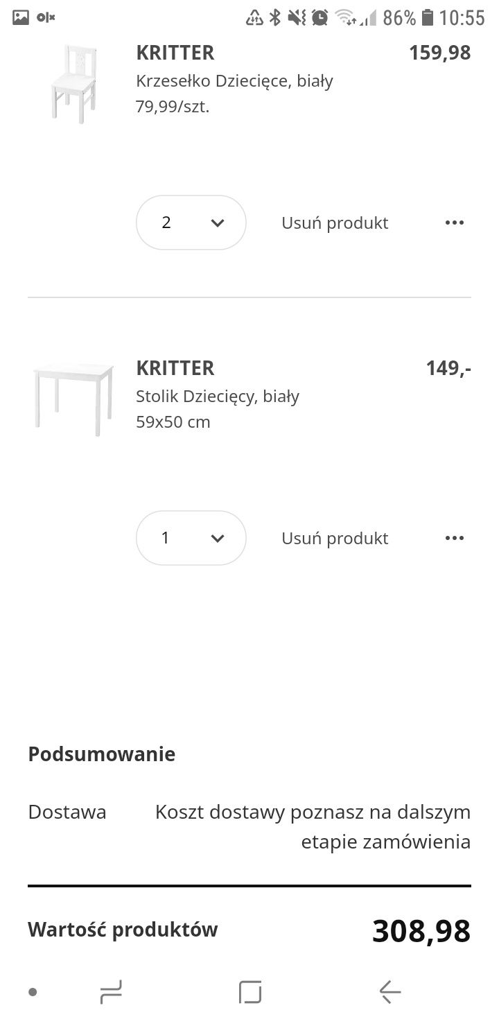 Ikea Kritter stolik i 2 krzesełka