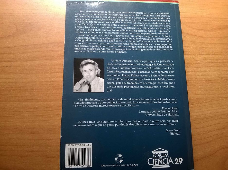 O Erro de Descartes - António R. Damásio (prémio Pessoa)