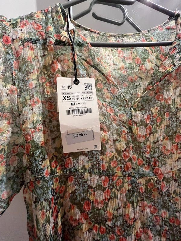 Sukienka w kwiaty midi Zara rozm. XS nowa z metką