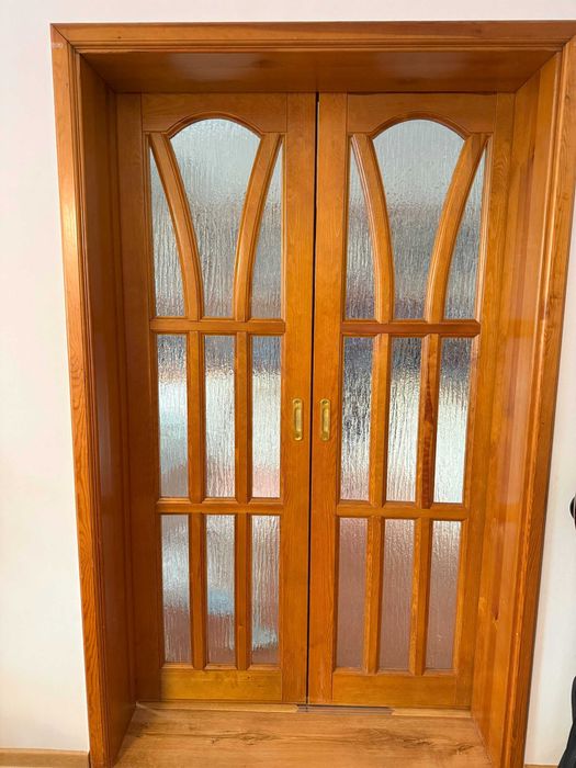 Drzwi wewnętrzne 2 - skrzydłowe - lite drewno sosnowe (cena za 2szt)