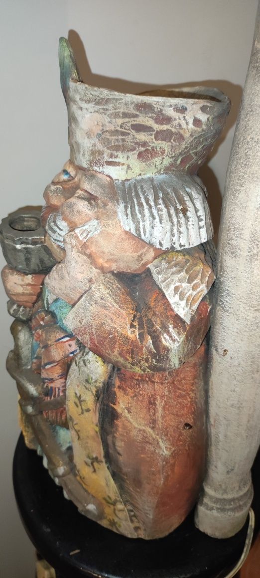 Lampa z glinki art unikat Pan Zagłoba