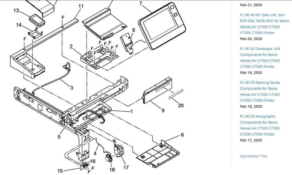Запчасти разборка Xerox VersaLink C7020 C7025 C7030 B7025 B7030 B7035