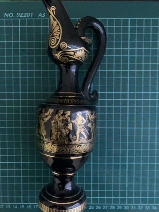 Ваза - Амфора Кобальт Позолота 24 Карата Фарфор Греция