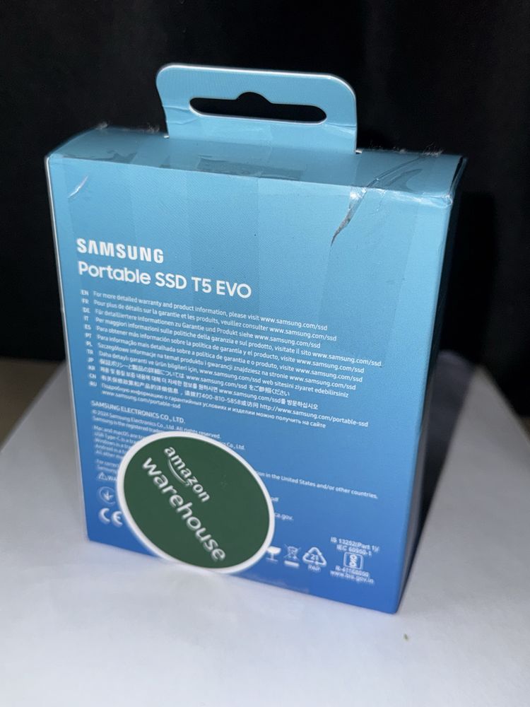 Samsung T5 Evo MU-PH8TOS/EU Przenosny Dysk Ssd, Czarny, 8 TB Nowy