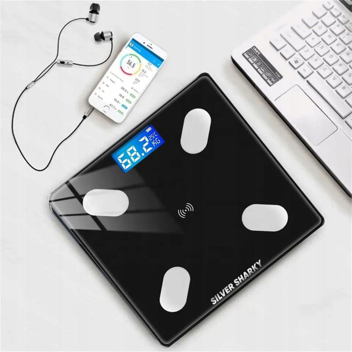WAGA ŁAZIENKOWA Analityczna Slim 180KG Smart Bluetooth + 25w1 NOWA