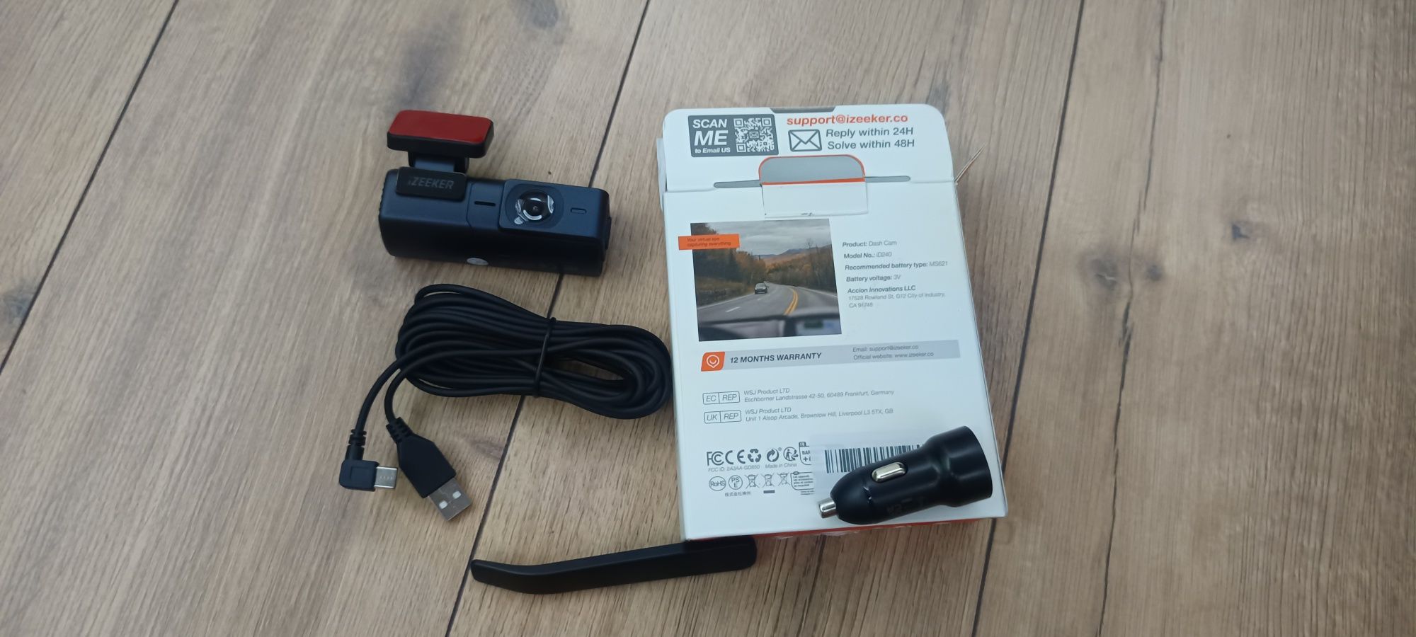 iZEEKER Kamera samochodowa 2,5K WiFi Dashcam, 1440P wideorejestrator
