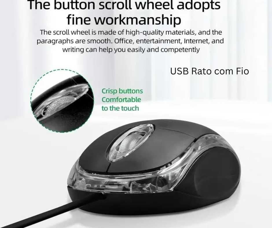 Mouse / Rato com fio USB com luz vermelha