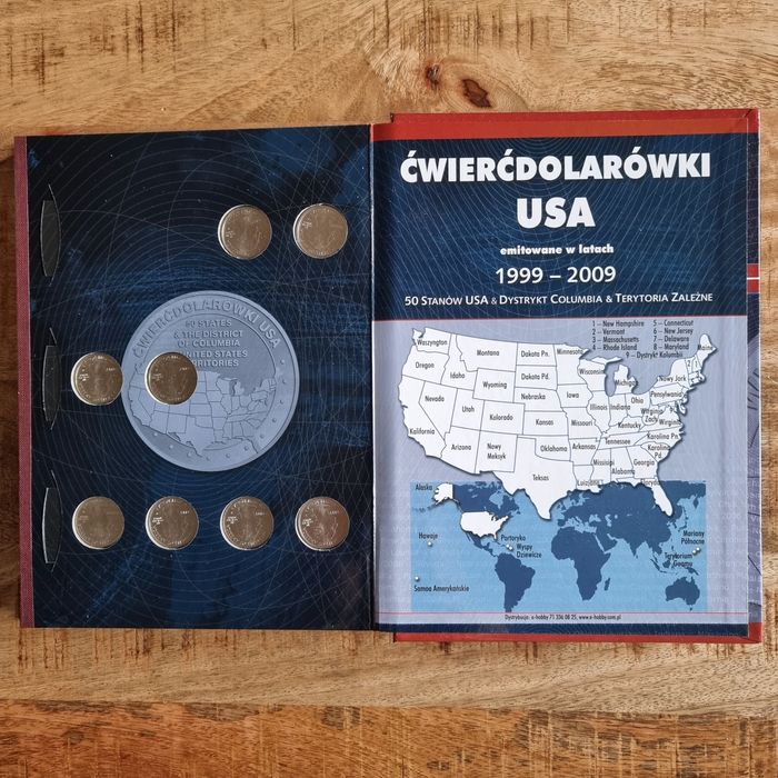 Ćwierćdolarówki USA album z monetami