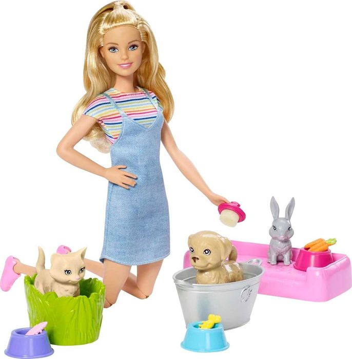 ОРИГИНАЛ Кукла Барби купай и играй меняем цвет Barbie Play & Wash Pets