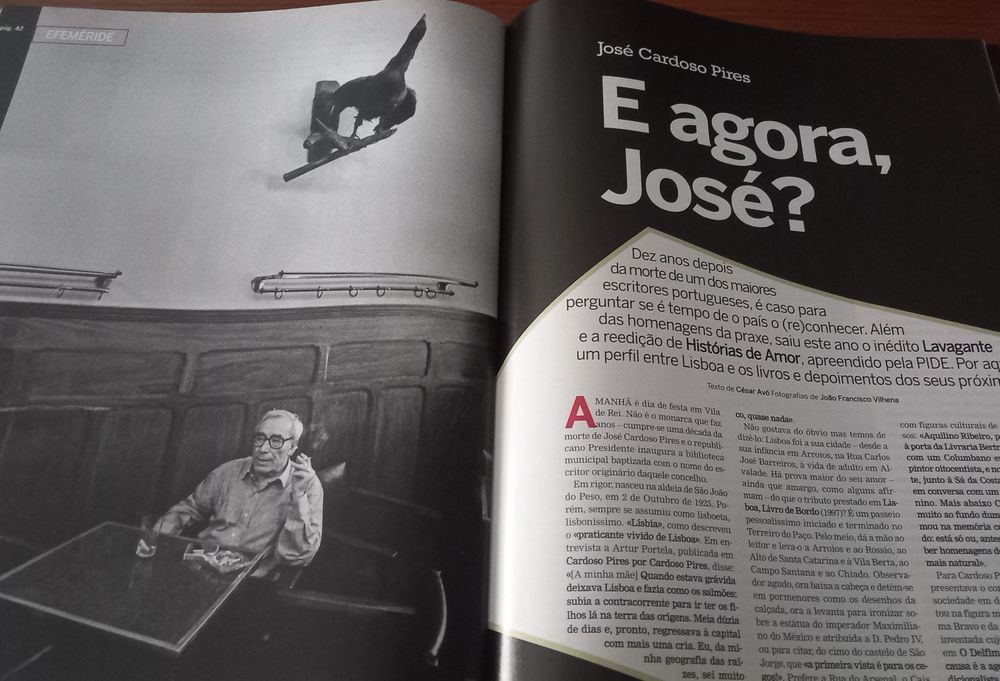 José Cardoso Pires 2008 capa, revista e conteúdos