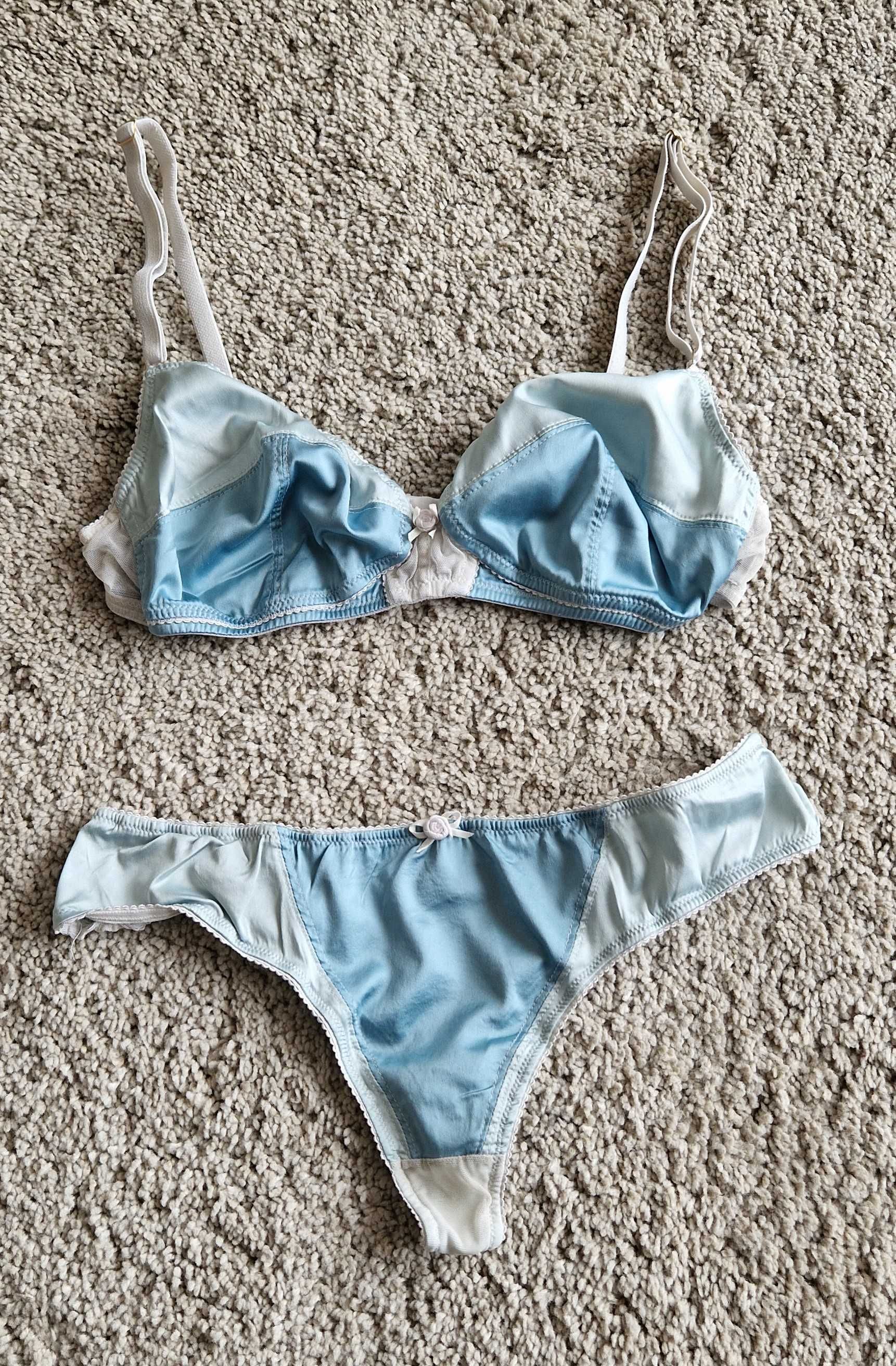 oryginal komplet bielizny retro DOLCE & GABBANA biustonosz stringi S/M