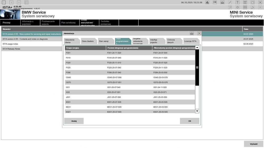 BMW ISTA+ 4.55.40 PL/EN/DE (ENET, K+Dcan, ICOM) - ISPI Next