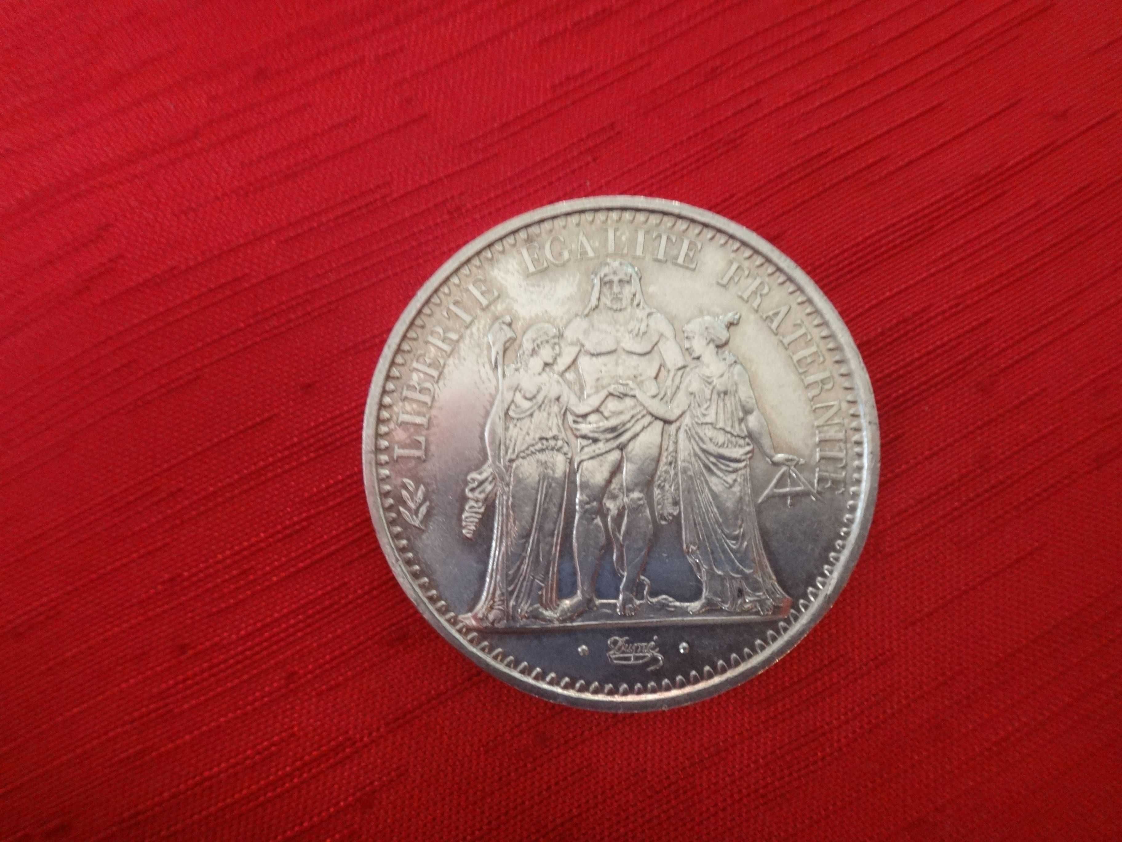Srebrna moneta 10 franków Herkules 1967 - srebro