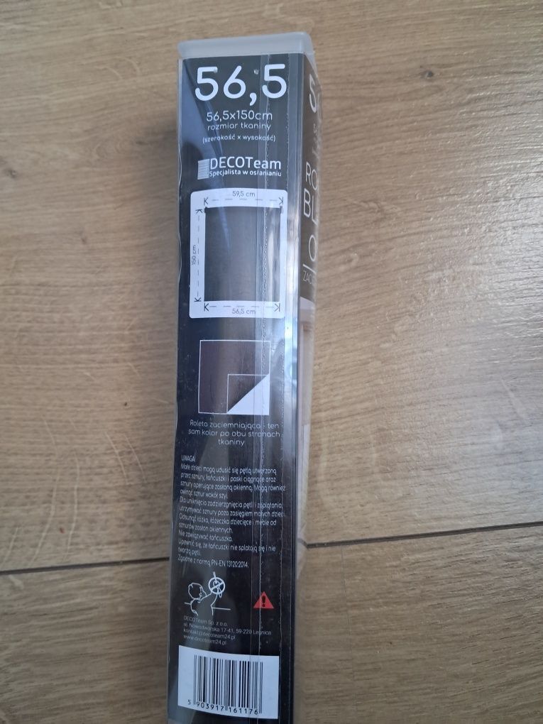 Roleta Black Out 56.5 cm ZACIEMNIAJĄCA 100 % szara nowa