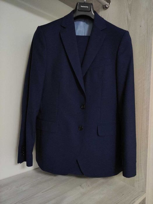 Костюм Arber однобортный прилегающего силуэта синий