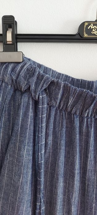 Saia calça em viscose e linho