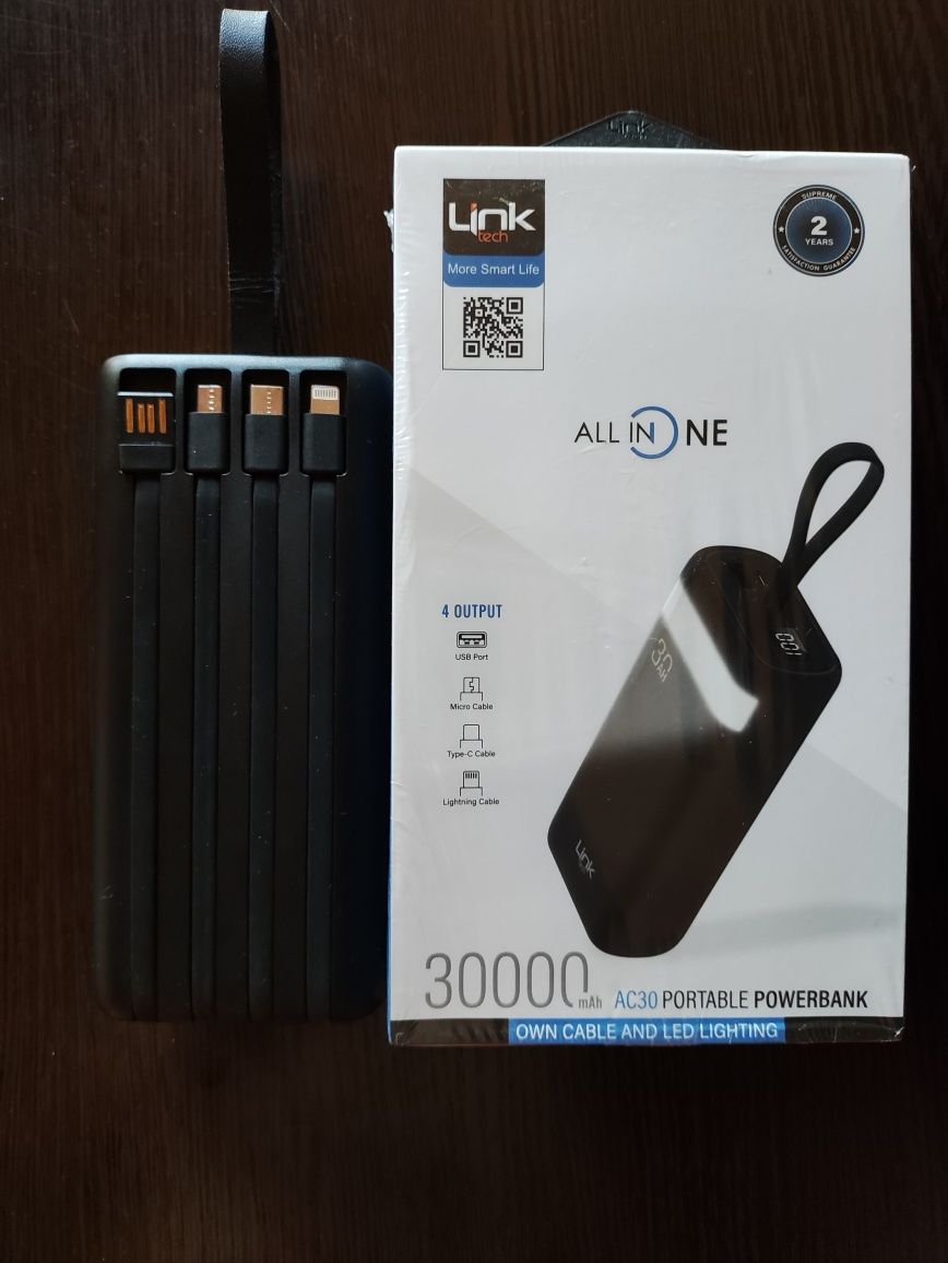 УМБ Linktech AC30 Strong Multi-Cable Powerbank 30000 Mah Powerbank