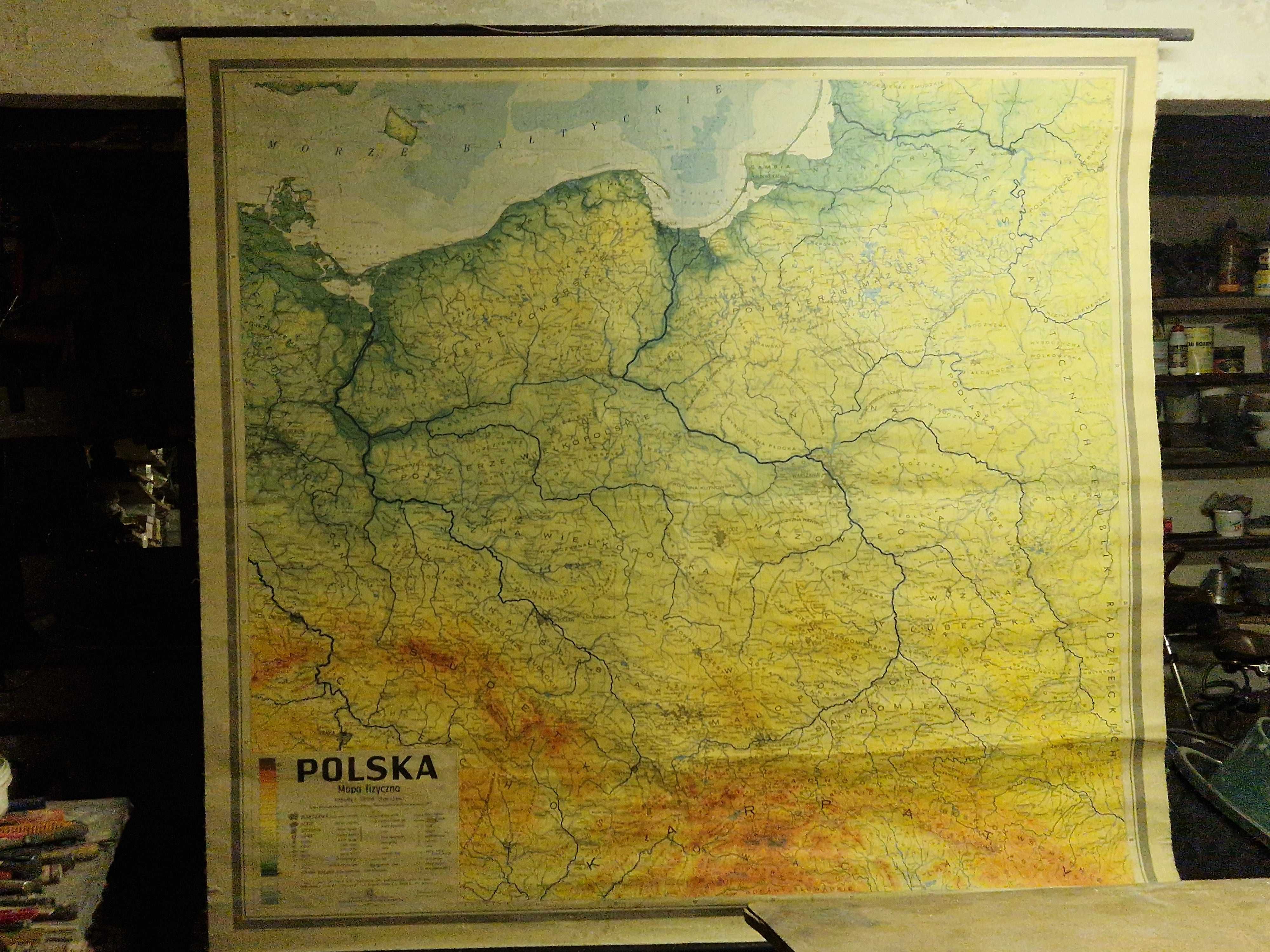 Mapa fizyczna Polski podziałka 1 : 500 000