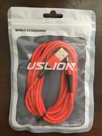 Kabel micro usb 2m USLION czerwony przewód NOWY