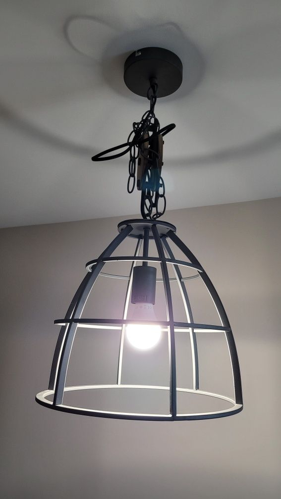 Industrialna okrągła lampa wisząca czarna stal 47 cm - Arthur
