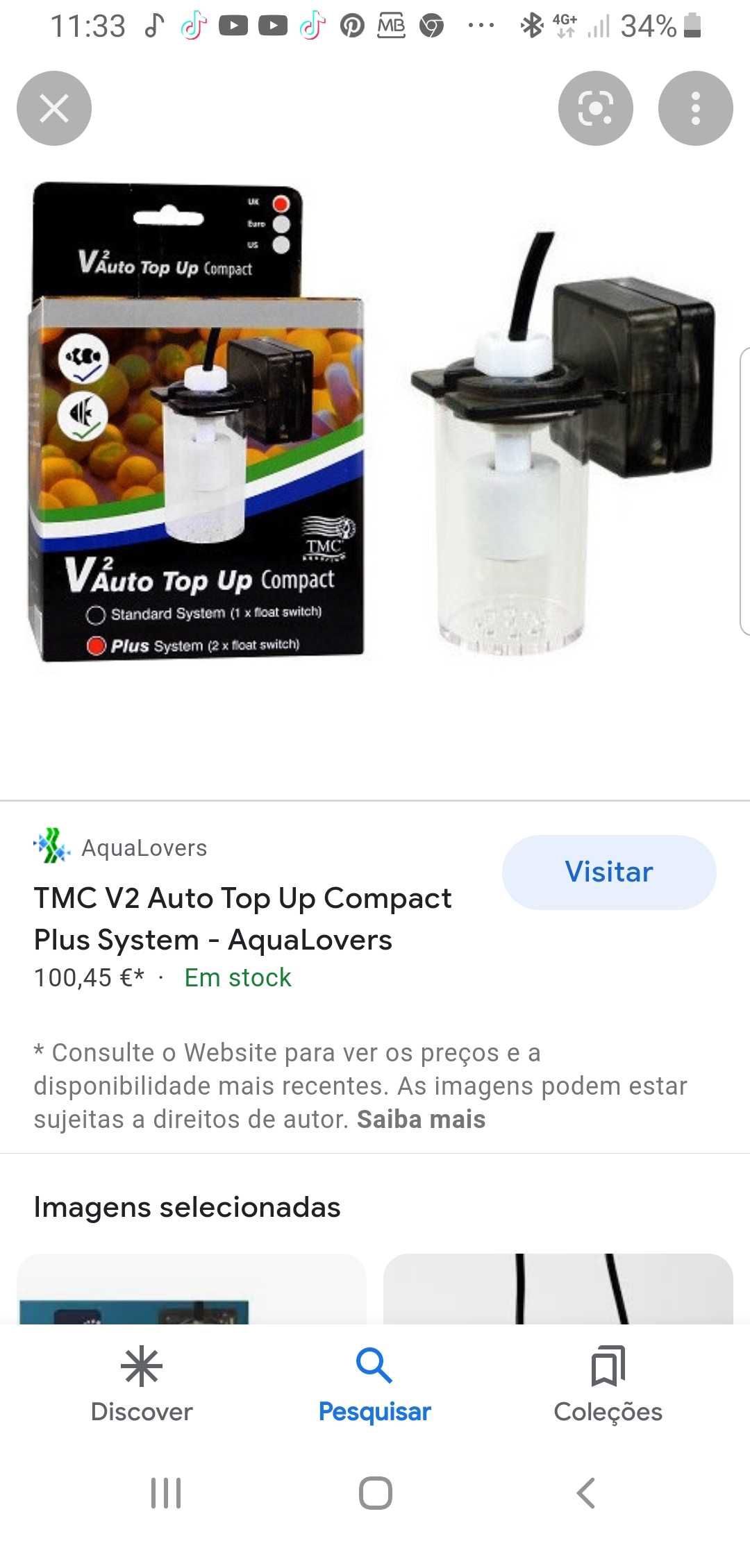 kit de reposição de água  Vauto top up novo