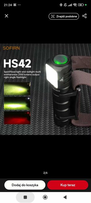 Latarka czołowa Sofirn HS42 2100 lm USB-C – mocna latarka LED