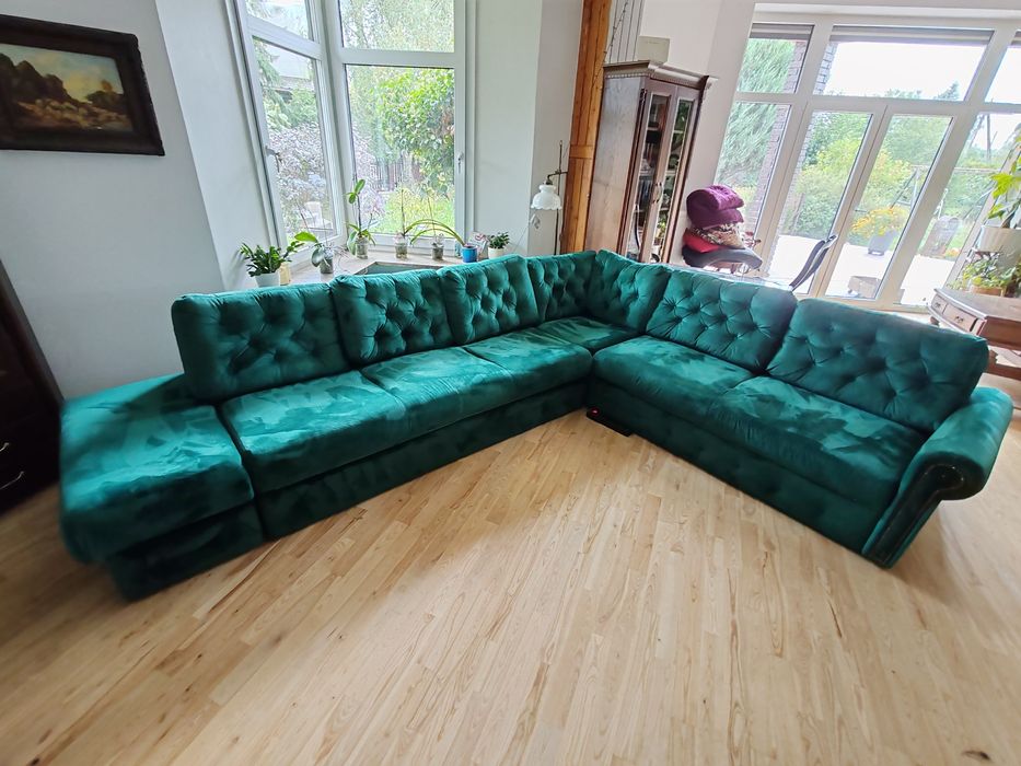 Norożnik CHESTERFIELD 280cm x 300 cm plus pufa 100cmx53