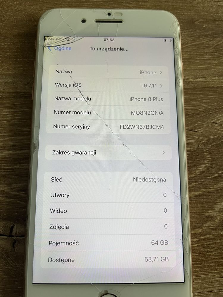 Iphone 8 plus złoty plus dwie szybki plus etui