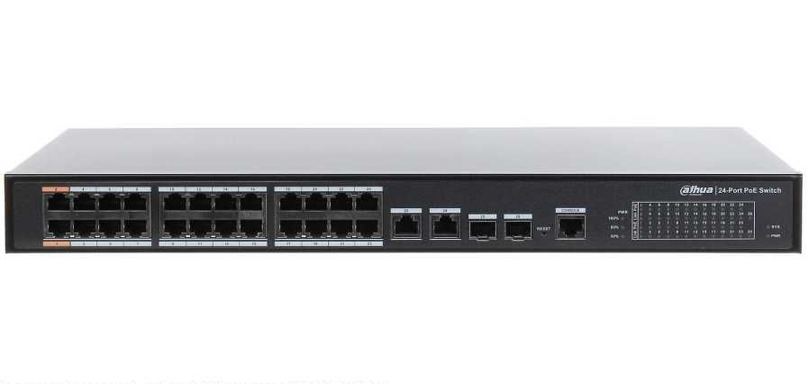 комутатор Dahua 24-портовий керований з PoE PFS4226-24ET-240