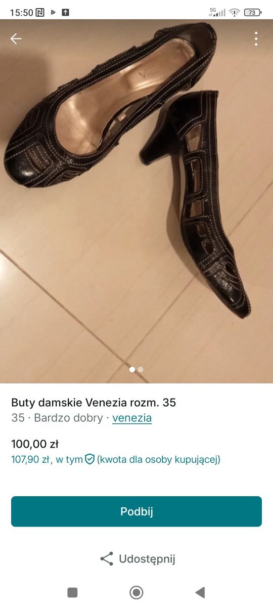 Buty Venezia rozm. 35 prawie nowe