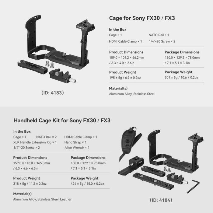 Клітка для камери SmallRig Cage 4183 для Sony FX3 FX30