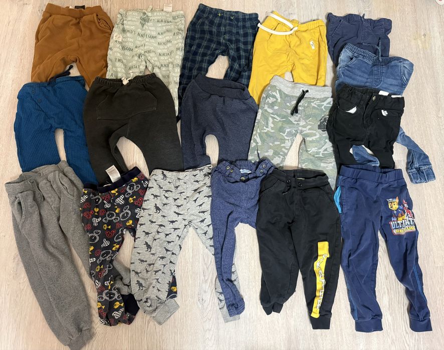 Paka chłopiec 98 spodnie body bluzki kurtka 60szt