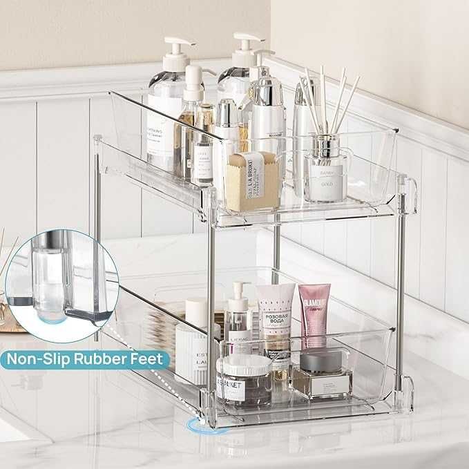 VTOPMART 2 POZIOMOWY ORGANIZER przezroczysty2pak, szuflady wysuwane266