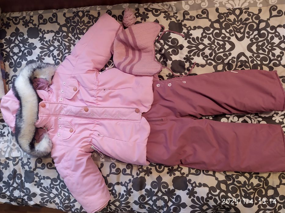 Дитячий комбінезон для дівчинки + шапочка у подарунок, 86 см, 1,5 роки