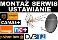 Montaż Ustawienie Serwis anten satelitarnych naziemnych Polsat NC+ TV