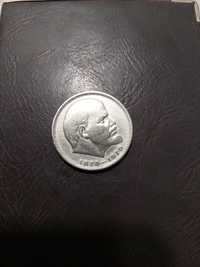 Монета Один рубль 1870-1970гг. Сто лет со дня рождения Ленина