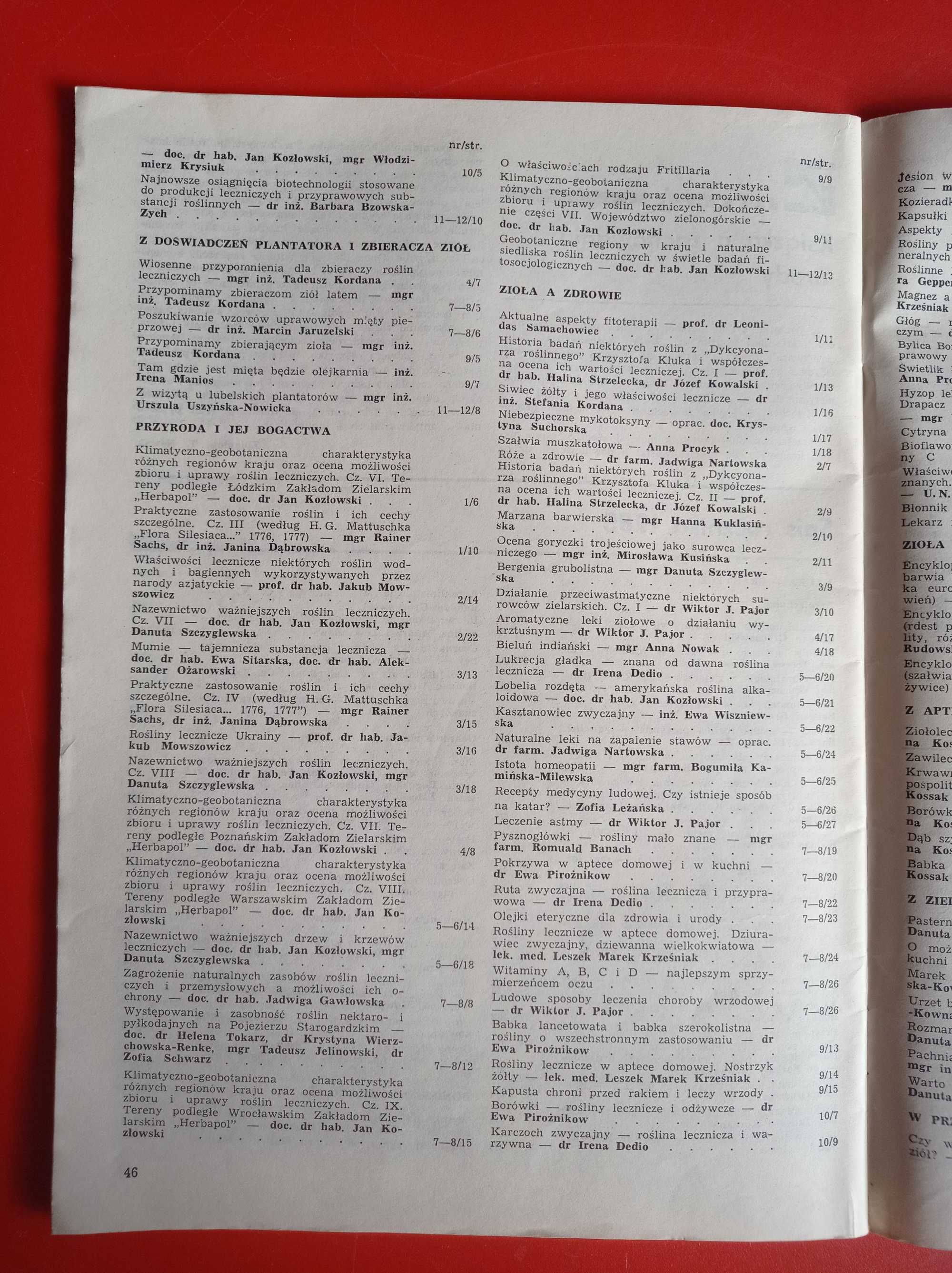 Wiadomości zielarskie nr 10/1985, październik 1985