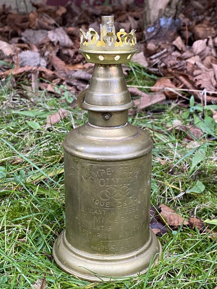 Stara zabytkowa mosiezna lampa spirytusowa Olympe