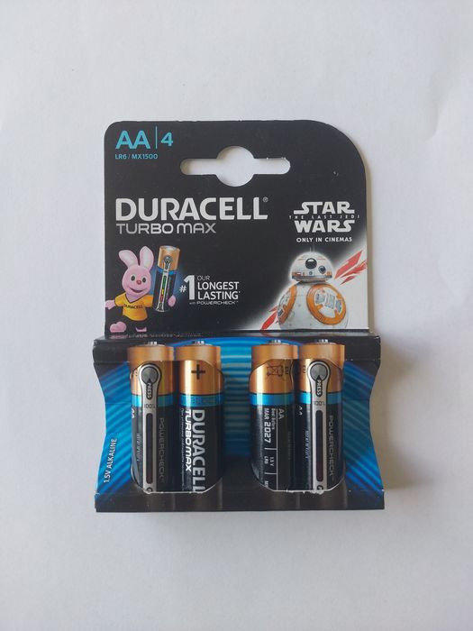 Baterie Duracell Turbo Max AA 4szt edycja Star Wars najdłużej działają