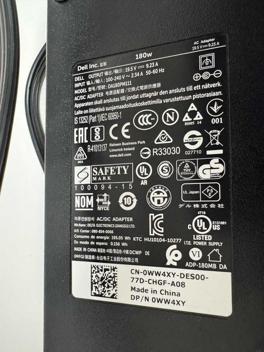 Док-станція Dell WD19TB K20A + Б/Ж 180W