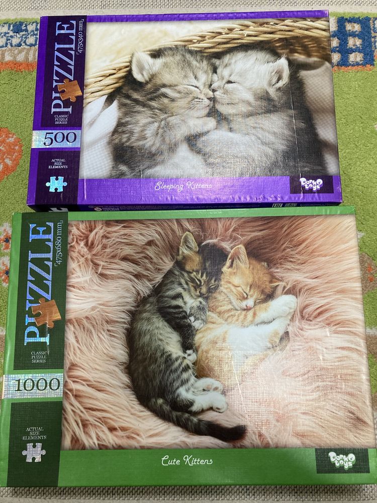 Пазли з кошенятами на 1000 і на 500 деталей puzzle