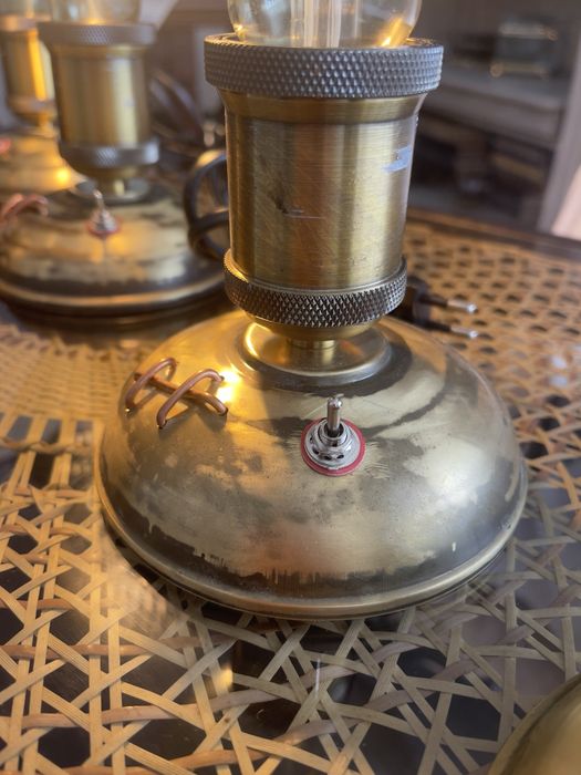 Candeeiro de mesa / candeeiro steampunk / candeeiro upcycled