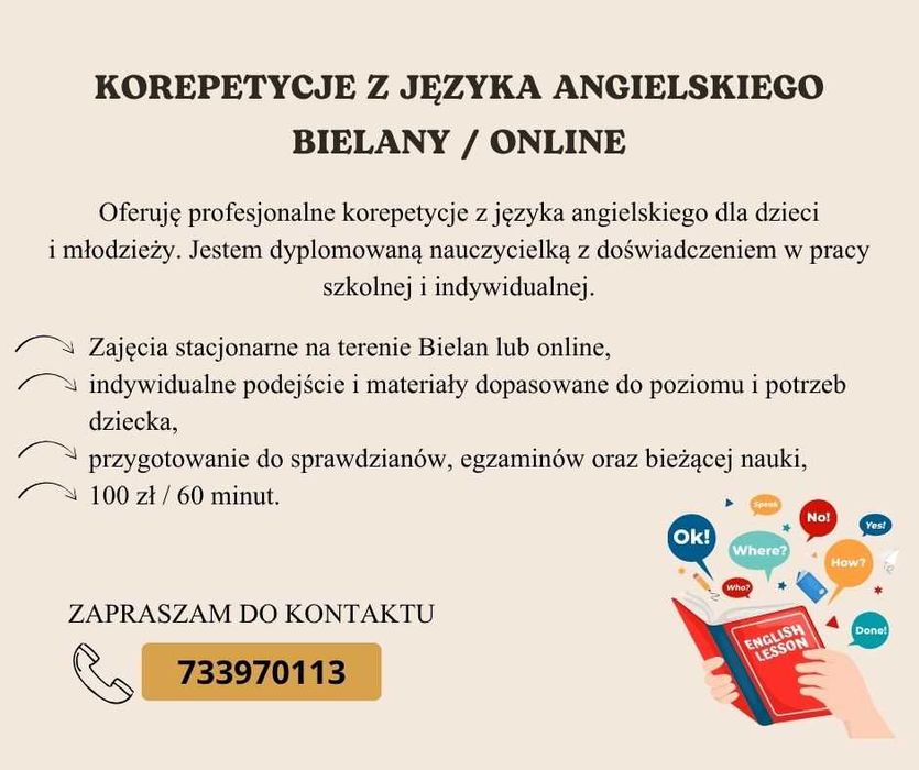Korepetycje z j. angielskiego