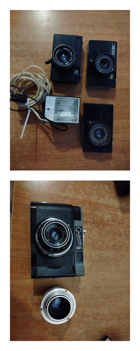 Фотоаппараты СССР раритет,4штуки Вилия, Triplet, Смена 8